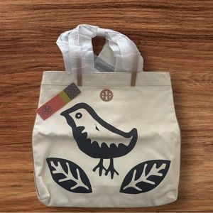 Tory Burch - Lorenzo Bird Canvas Tote / Normandy Blue.